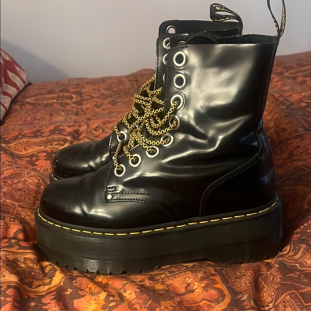 Dr. Martens Black Platform Combat Boots